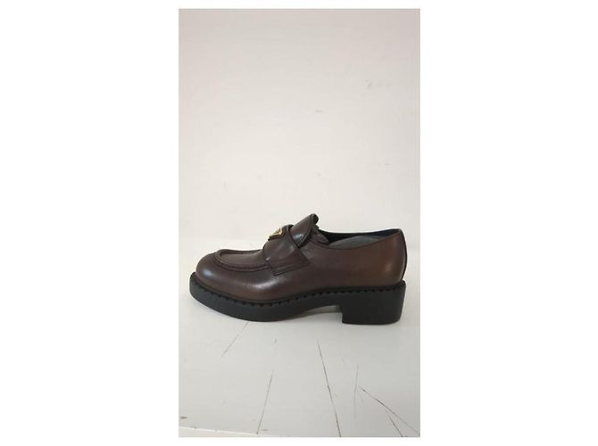Prada Mocassins de couro chocolate - vista 5