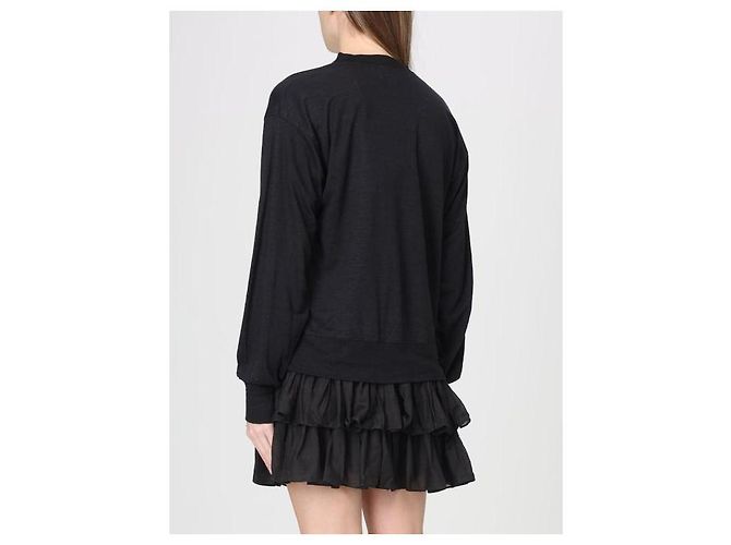 Isabel Marant Leinen Langarm-T-Shirt Schwarz - Ansicht 5