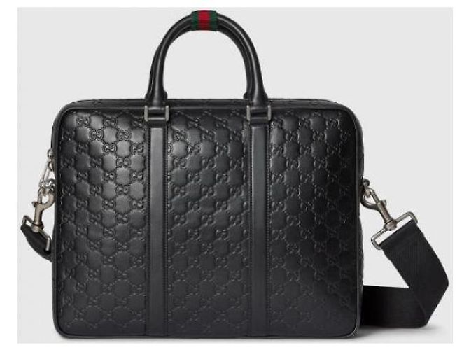 Gucci Grande valigetta con emblema GG AAFOM Nero - vista 4