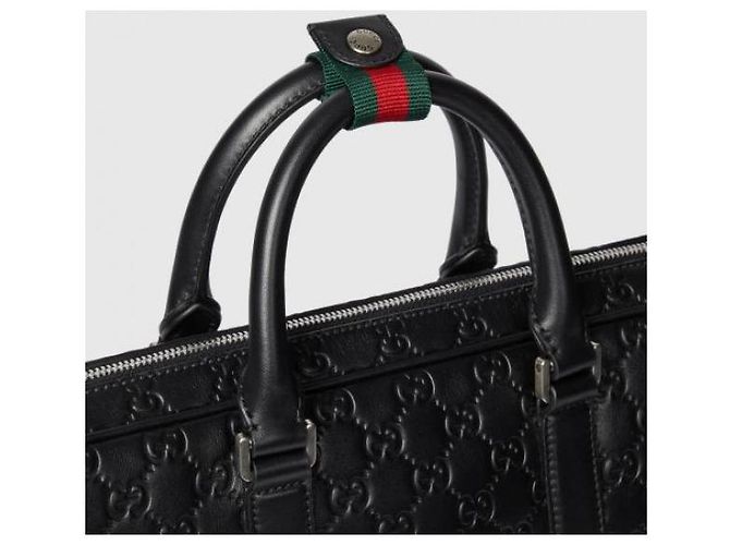 Gucci Grande valigetta con emblema GG AAFOM Nero - vista 5