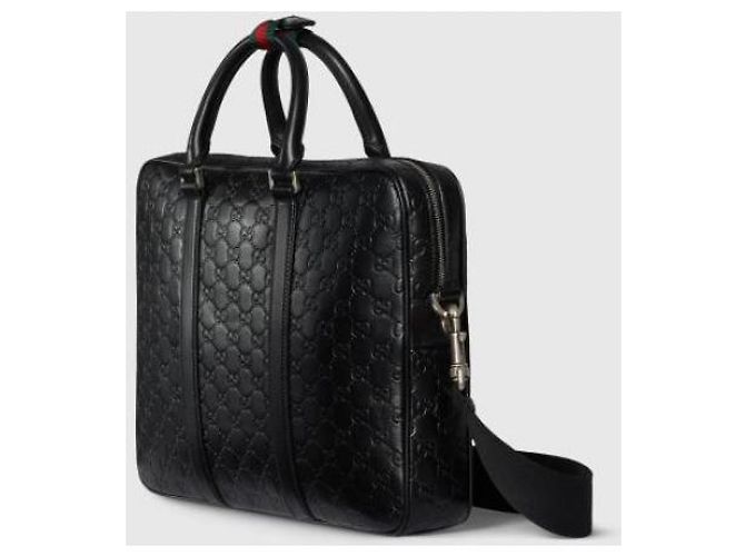 Gucci Grande valigetta con emblema GG AAFOM Nero - vista 7