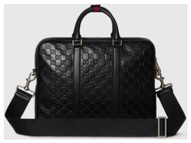 Gucci Grande valigetta con emblema GG AAFOM Nero - vista 8