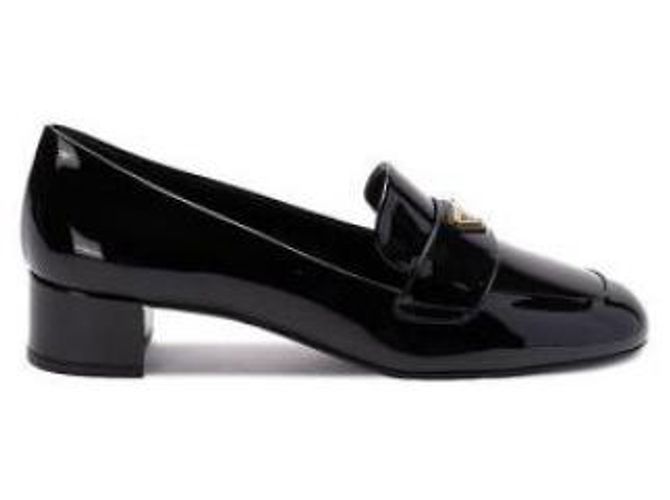 Prada Mocasines de charol con logo en triángulo Negro - vista 4
