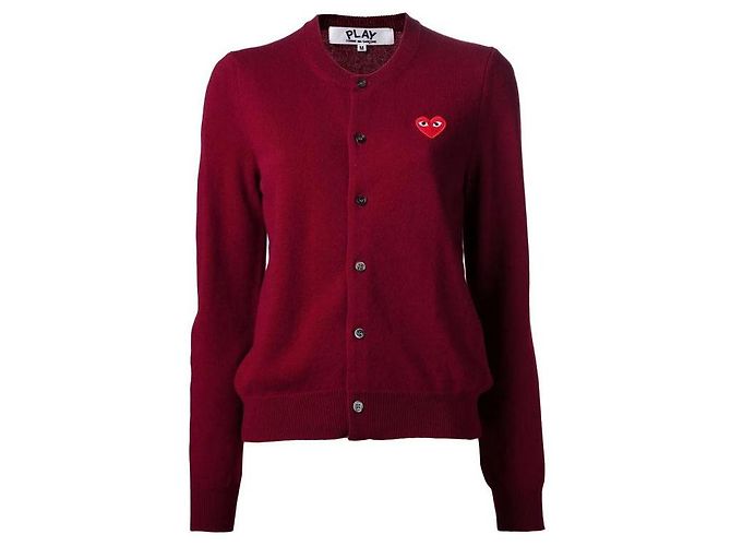 Comme Des Garcons Wollcardigan mit rotem Herz-Patch AX - Ansicht 4