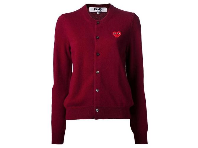 Comme Des Garcons Wollcardigan mit rotem Herz-Patch AX - Ansicht 5