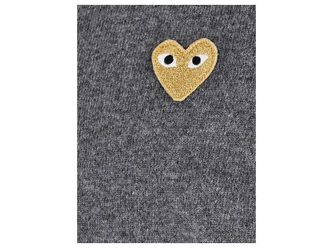 Comme Des Garcons Wollcardigan mit goldenem Herz-Patch AX Braun - Ansicht 6