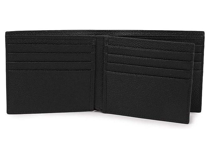 Prada Carteira bi-fold em micro grão Viterbo com logo prateado - vista 7
