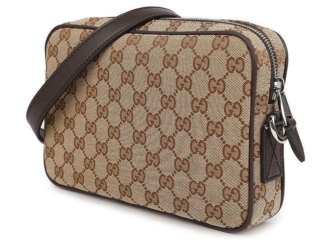 Gucci Borsa a tracolla piccola GG in tela Marrone - vista 4