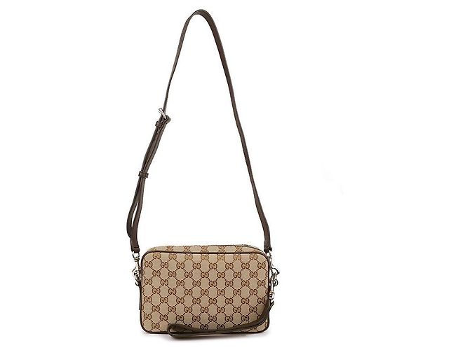 Gucci Borsa a tracolla piccola GG in tela Marrone - vista 5