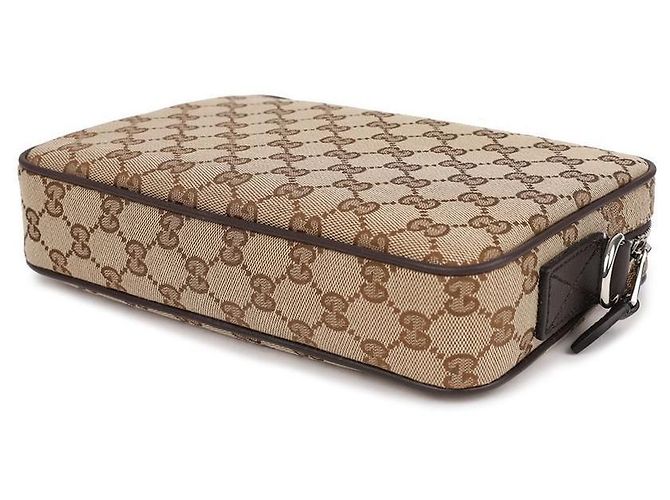 Gucci Borsa a tracolla piccola GG in tela Marrone - vista 6
