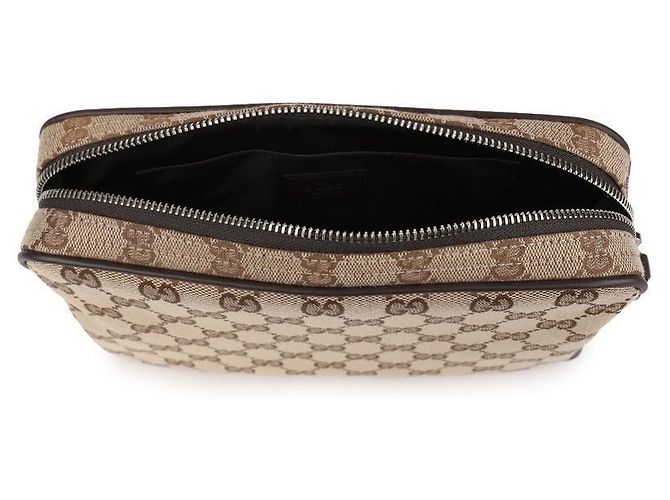 Gucci Borsa a tracolla piccola GG in tela Marrone - vista 7