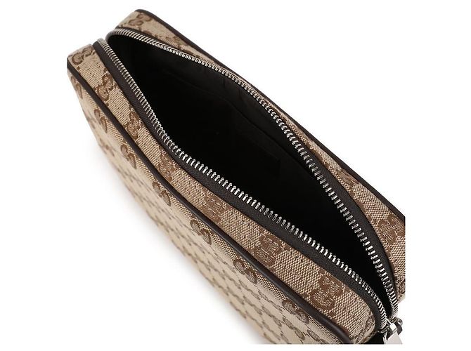 Gucci Borsa a tracolla piccola GG in tela Marrone - vista 8