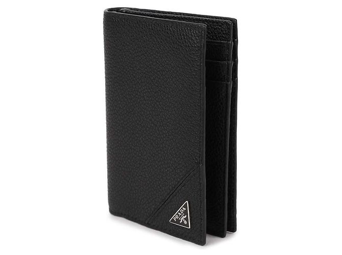 Prada Triangle Logo Vitello Micro Grain Card Holder - view 4