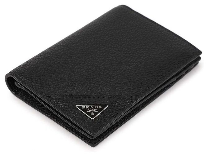 Prada Triangle Logo Vitello Micro Grain Card Holder - view 6