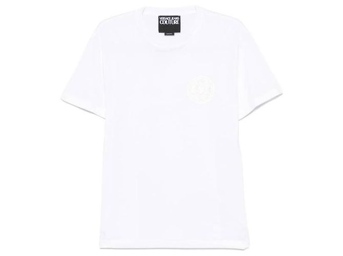 Versace T-shirt Emblem Bianco - vista 4