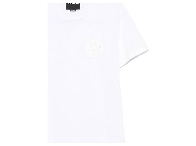Versace T-shirt Emblem Bianco - vista 5