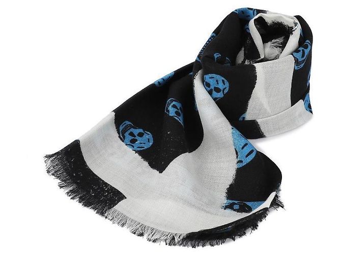 Alexander Mcqueen Cachecol Skull Azul - vista 3