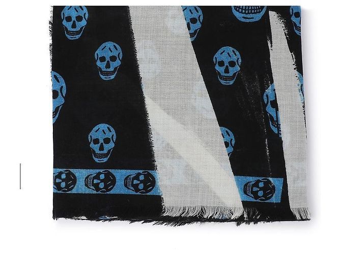 Alexander Mcqueen Cachecol Skull Azul - vista 6