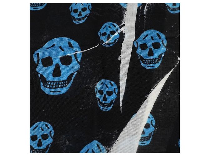 Alexander Mcqueen Cachecol Skull Azul - vista 7