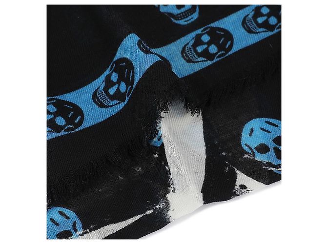 Alexander Mcqueen Cachecol Skull Azul - vista 8