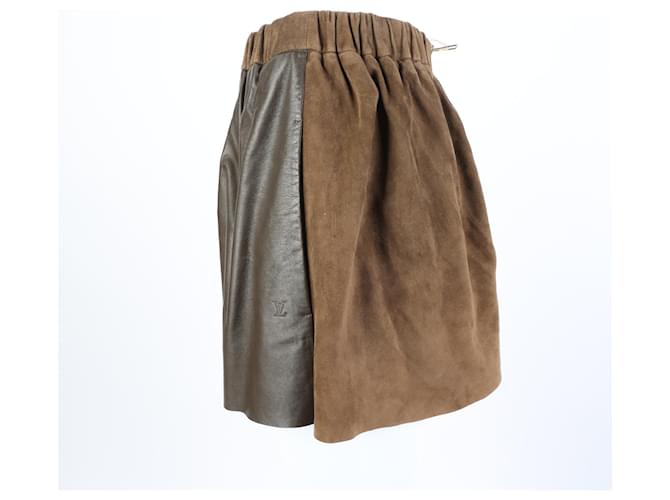 Louis Vuitton Falda de cuero Castaño - vista 2