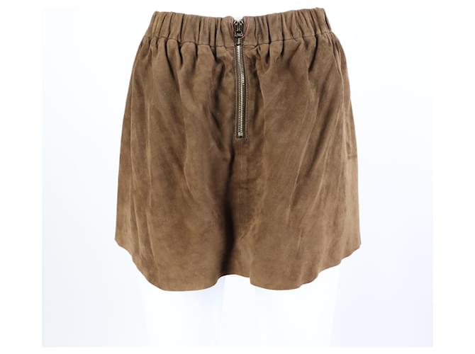 Louis Vuitton Falda de cuero Castaño - vista 3