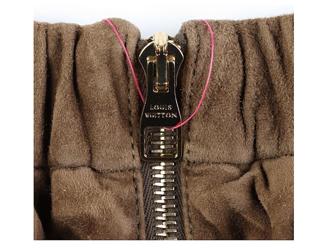 Louis Vuitton Falda de cuero Castaño - vista 4
