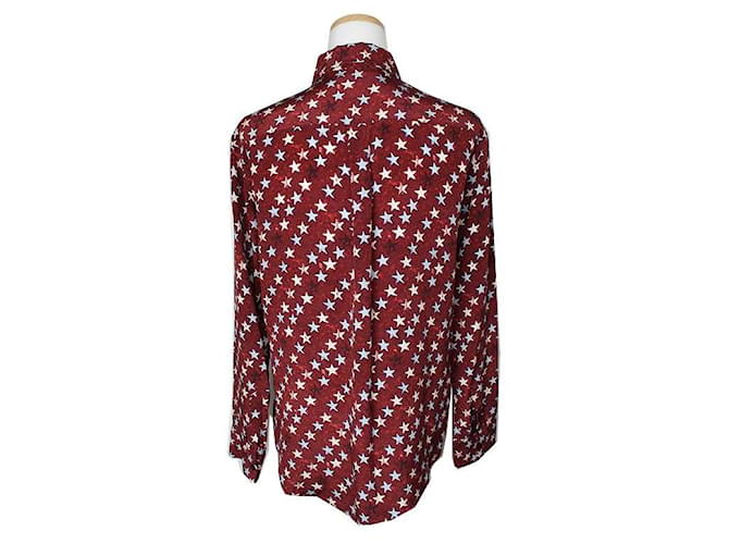 Sandro Camisa de seda burdeos con estampado de estrellas Roja - vista 2