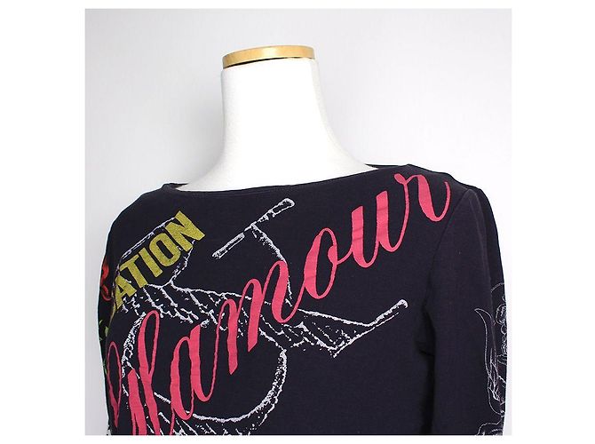 Moschino T-Shirt mit Schriftzug Blau - Ansicht 4