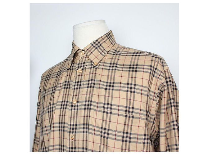 Burberry Beige Karomuster Herrenhemd Braun - Ansicht 4