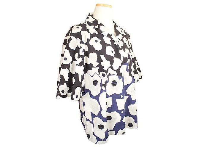 Jil Sander Camisa de algodão com bloco de cores e grande estampa Multicor - vista 2