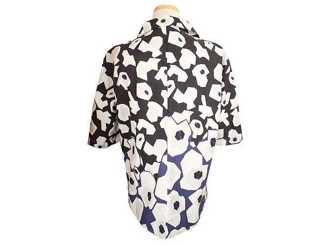 Jil Sander Camisa de algodão com bloco de cores e grande estampa Multicor - vista 3