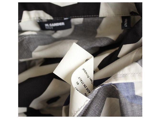 Jil Sander Camisa de algodão com bloco de cores e grande estampa Multicor - vista 4