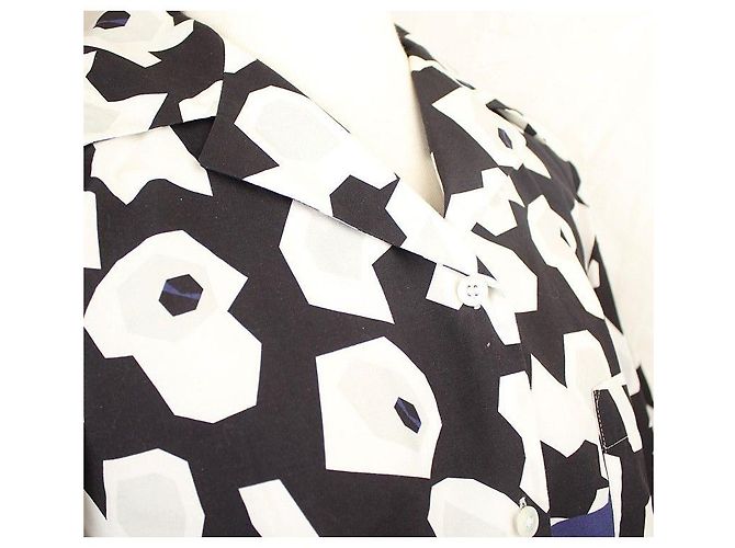 Jil Sander Camisa de algodão com bloco de cores e grande estampa Multicor - vista 5