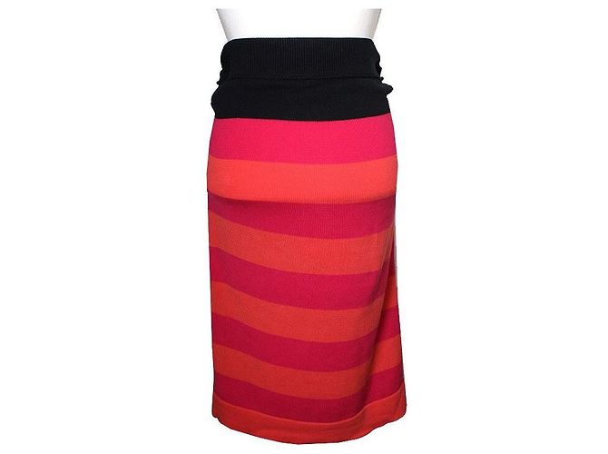 Falda de punto a rayas Sonia Rykiel Negro - vista 2