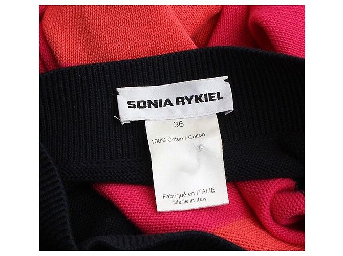 Falda de punto a rayas Sonia Rykiel Negro - vista 3