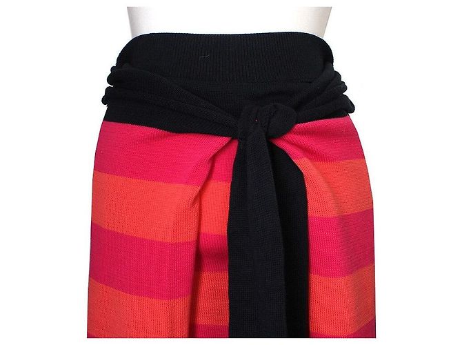 Falda de punto a rayas Sonia Rykiel Negro - vista 4