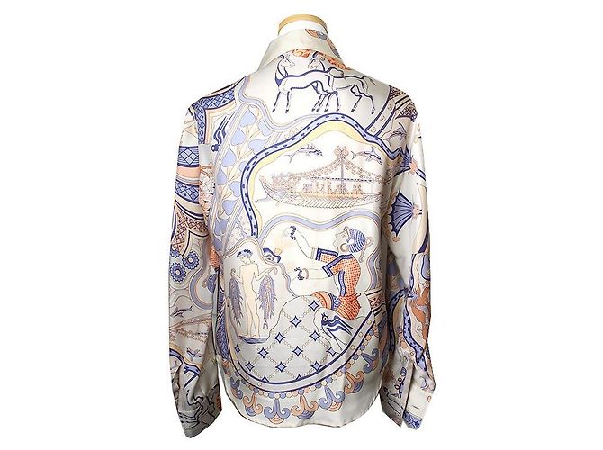 Hermès Seidenbluse mit Print Mehrfarben - Ansicht 2