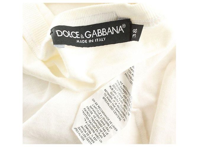 Dolce & Gabbana Top de malha de algodão com contas no pescoço Prata - vista 3