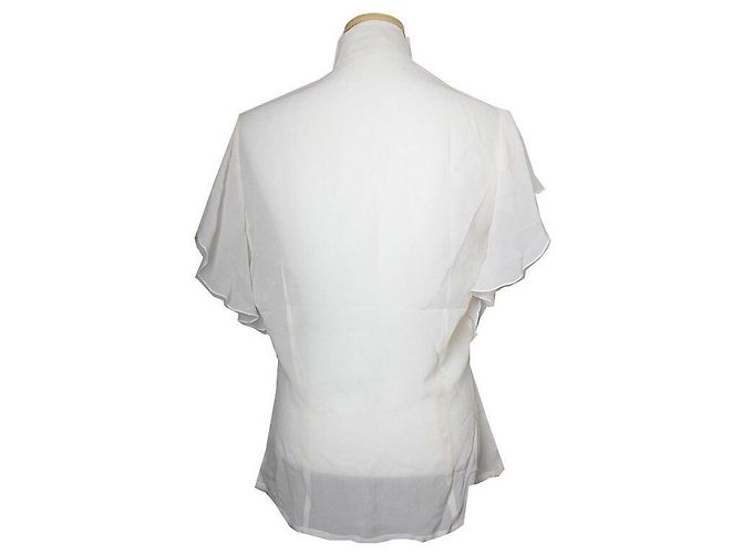 Escada Blusa de encaje marfil con volantes Plata - vista 2