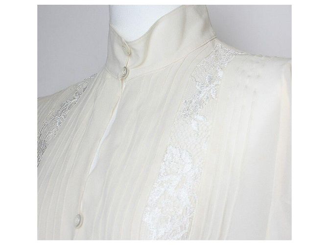 Escada Blusa de encaje marfil con volantes Plata - vista 4
