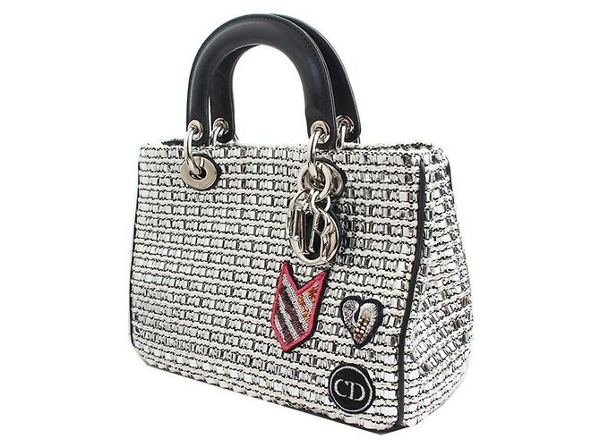 Borsa Tote e a Spalla Lady Dior Edizione Limitata in Tweed Metallico Multicolore - vista 2