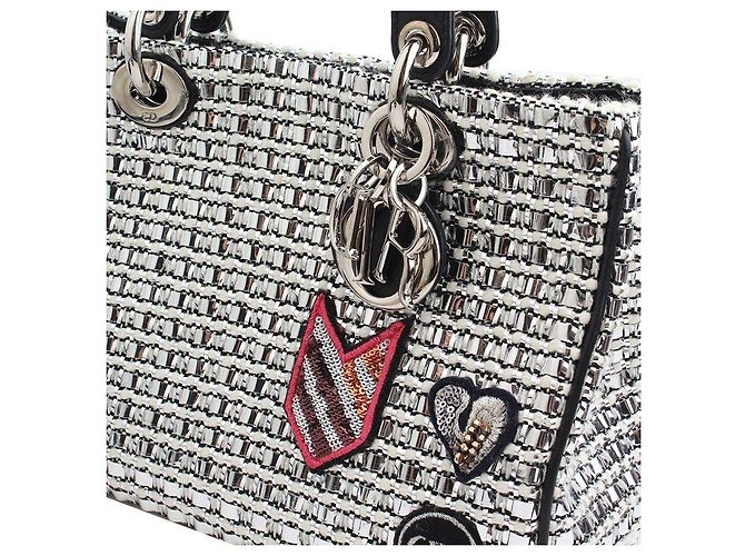 Borsa Tote e a Spalla Lady Dior Edizione Limitata in Tweed Metallico Multicolore - vista 6