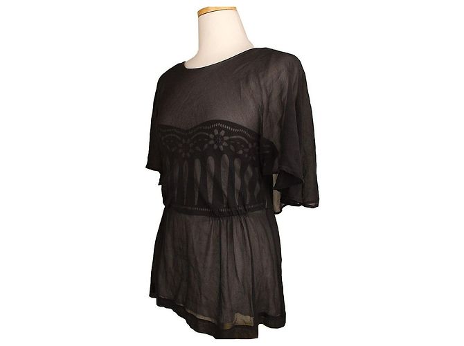 Chloé Blusa de seda negra transparente de by Chloe Negro - vista 2