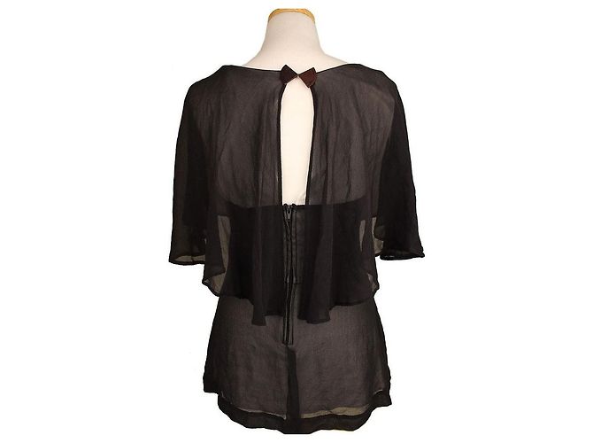 Chloé Blusa de seda negra transparente de by Chloe Negro - vista 4