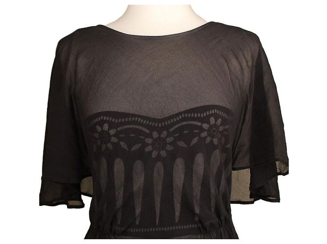 Chloé Blusa de seda negra transparente de by Chloe Negro - vista 7