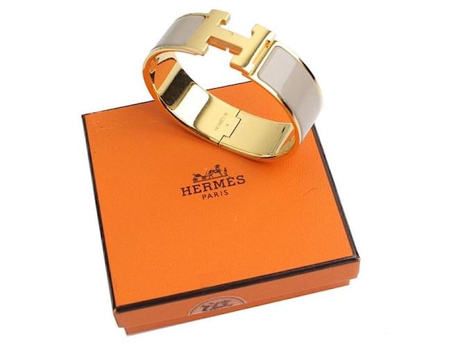Hermès Bracciale Taupe in Oro Click-Clack Multicolore - vista 6