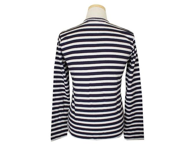 Comme Des Garcons Weißes Marine Baumwoll-T-Shirt Schwarz - Ansicht 2