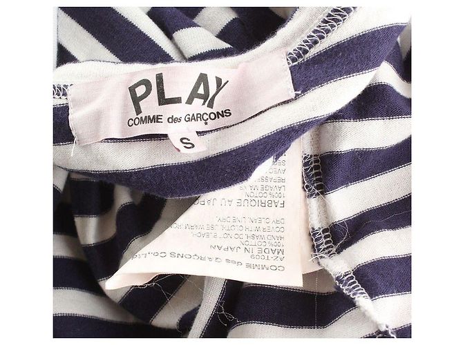 Comme Des Garcons Weißes Marine Baumwoll-T-Shirt Schwarz - Ansicht 3