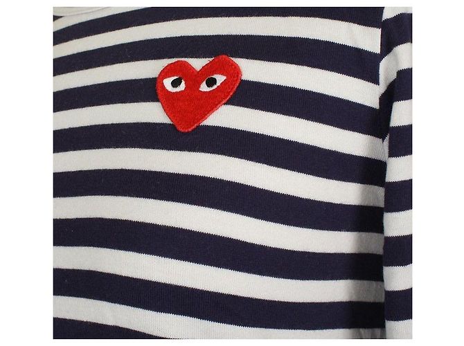 Comme Des Garcons Weißes Marine Baumwoll-T-Shirt Schwarz - Ansicht 4